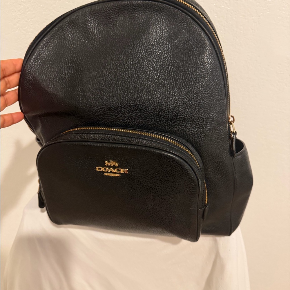 Coach Dark Gray Leather Men's Backpack - Picture 12 of 13